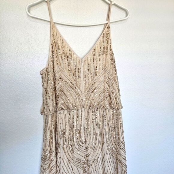 NEW BHLDN Anthropologie | Fidelia Beaded Sequin Maxi Long Dress Womens 16 - Picture 9 of 12